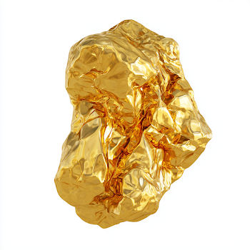 Photorealistic Golden Nugget 3D Render