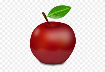 Photorealistic Red Apple With Green Leaf Vector Illustration - Red Apple Shower Curtain