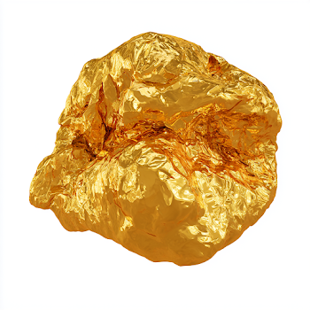 Photorealistic Solid Gold Nugget with Glossy Finish