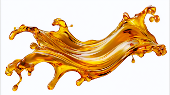 Photorealistic Splash of Translucent Amber Liquid