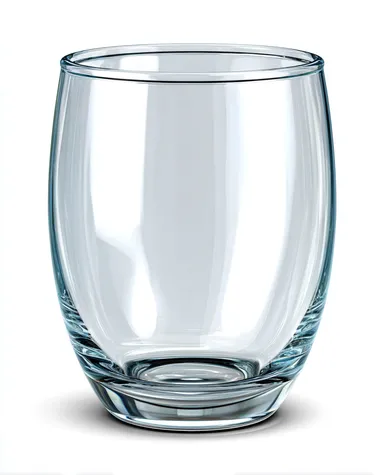 Photorealistic Transparent Glass Cup on White Background Photorealistic Transparent Glass Cup on White Background