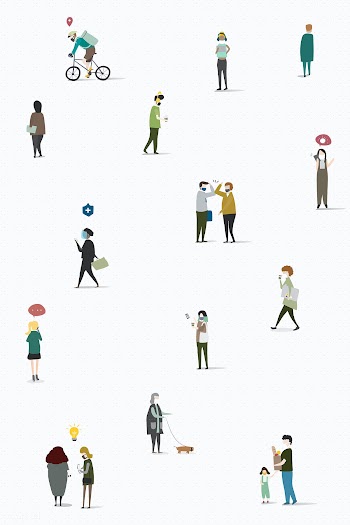 Physical distancing in public area social template vector | Free  vector - 2313794