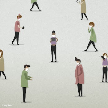 Physical distancing in public background illustration | Free  illustration - 2313852