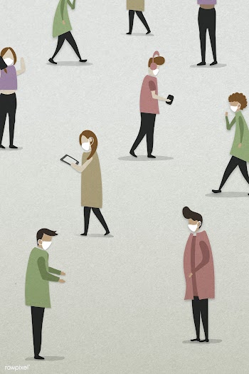 Physical distancing in public background illustration | Free  illustration - 2313853