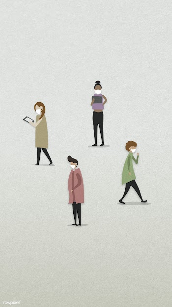 Physical distancing in public background illustration | Free  illustration - 2313854