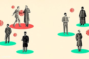 Physical distancing in public during coronavirus outbreak background | Free  illustration - 2315887