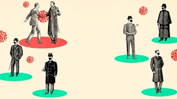 Physical distancing in public during coronavirus outbreak background | Free  illustration - 2316081