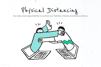 Physical distancing to flatten the curve. This image is part our colla.. | Free  vector - 2328472
