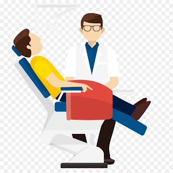 Physician Dentist Patient - Vector cartoon doctor to the patient to see the teeth 