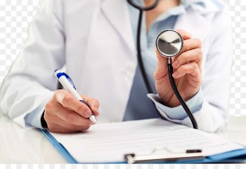 Physician Health Care Medicine Physical examination - The doctor took a stethoscope 