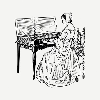 Pianist drawing, Victorian era illustration | Free PSD Illustration - rawpixel