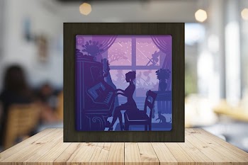 Piano 1 3D Paper Cut Light Box - Shadow box