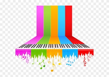 Piano Background Music Musical Note - Color Music Notes Png
