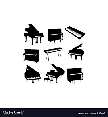 piano classical music icon set design
