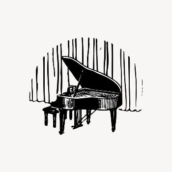 Piano clipart, vintage illustration vector. | Free Vector - rawpixel