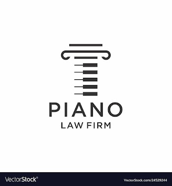 Piano law logo design vector image