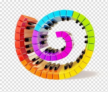 Piano Musical keyboard Arts High School, Curly colored piano keys transparent background PNG clipart