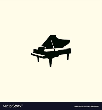 Piano silhouette art logo icon vector image