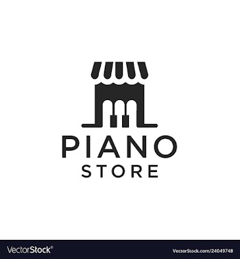 Piano store logo design vector image