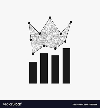 pic chart icons or logo with king crown king logo