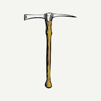 Pickaxe collage element, tool illustration | Free PSD Illustration - rawpixel