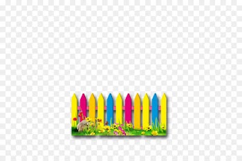Picket fence Flower garden Clip art - Color cartoon fence 