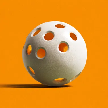 Pickleball Ball on Vibrant Orange Background Pickleball Ball on Vibrant Orange Background