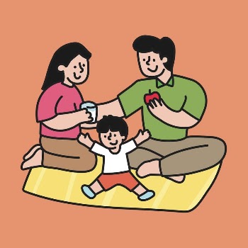 Picnic collage element, family cartoon | Free Vector - rawpixel
