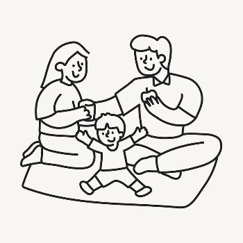 Picnic hand drawn clipart, family | Free PSD Illustration - rawpixel
