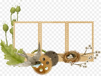 Picture frame Clip art - Bird stamp style frame 