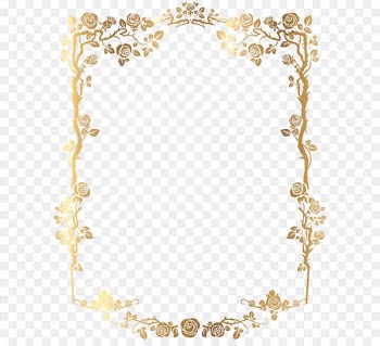 Picture frame Clip art - Golden Rectangular French Floral Border PNG picture 