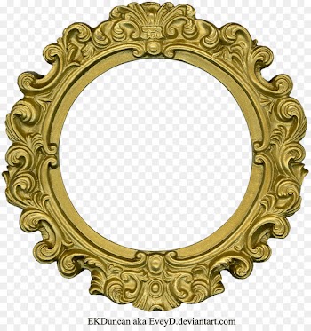 Picture frame Clip art - Golden Round Frame PNG Clipart 