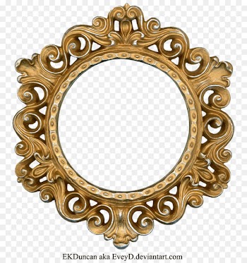 Picture frame Clip art - Golden Round Frame PNG Photo 