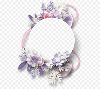Picture frame Digital scrapbooking - Flowers decorative circular border lemon 