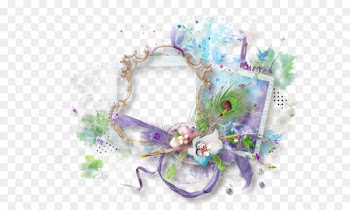 Picture frame - Feathers, ribbons decorated frame 