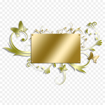 Picture frame Flower Gold - Golden flower frame 