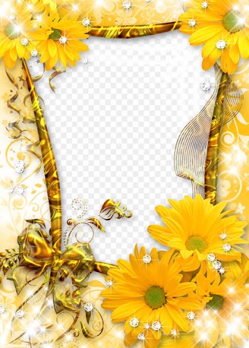 Picture frame Flower - Sunflower gold frame 