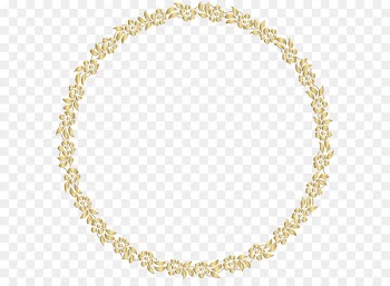 Picture frame Gold Mirror Clip art - Golden Round Floral Border Transparent Clip Art Image 