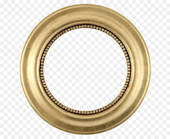 Picture frame Mirror Gold leaf Circle - Golden Round Frame Transparent Background 