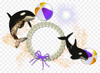 Picture frame Sea - Dolphin border pattern material 