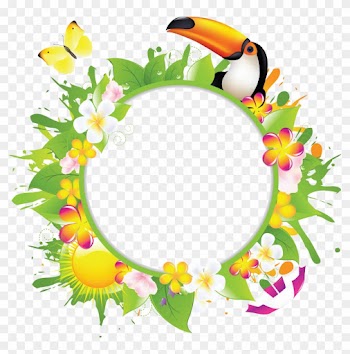 Picture Frames Encapsulated Postscript Clip Art - Fresh Summer Garland Frame