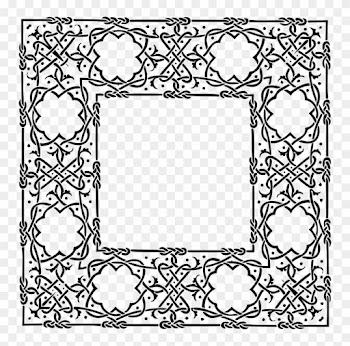 Picture Frames Flower Point Line Art Black M - Picture Frame