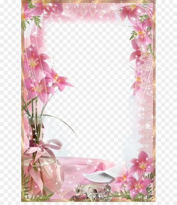 Picture Frames Pink flowers - Pink lily flowers border material 