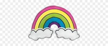 Picture Of Rainbow And Clouds Embroidered Pillow - Embroidery