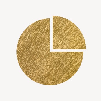 Pie chart gold icon, glittery | Free Icons - rawpixel