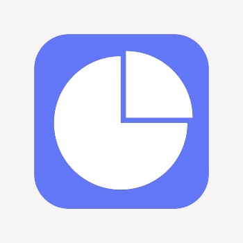 Pie chart icon, flat square | Free Icons - rawpixel