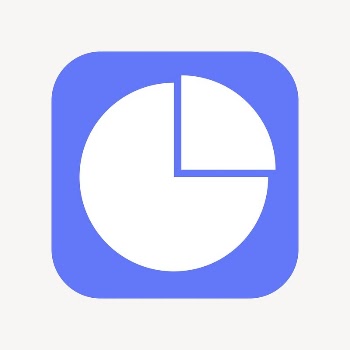 Pie chart icon, flat square | Free Icons - rawpixel