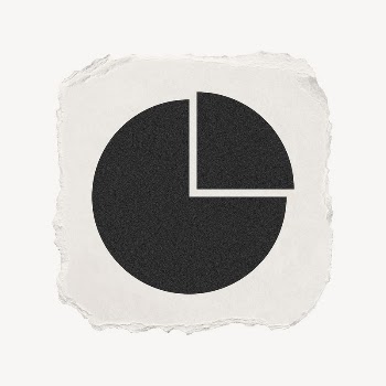 Pie chart icon, ripped paper | Free PSD - rawpixel
