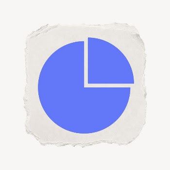 Pie chart icon, ripped paper | Free PSD - rawpixel