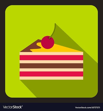 Piece of cake icon flat style vector image